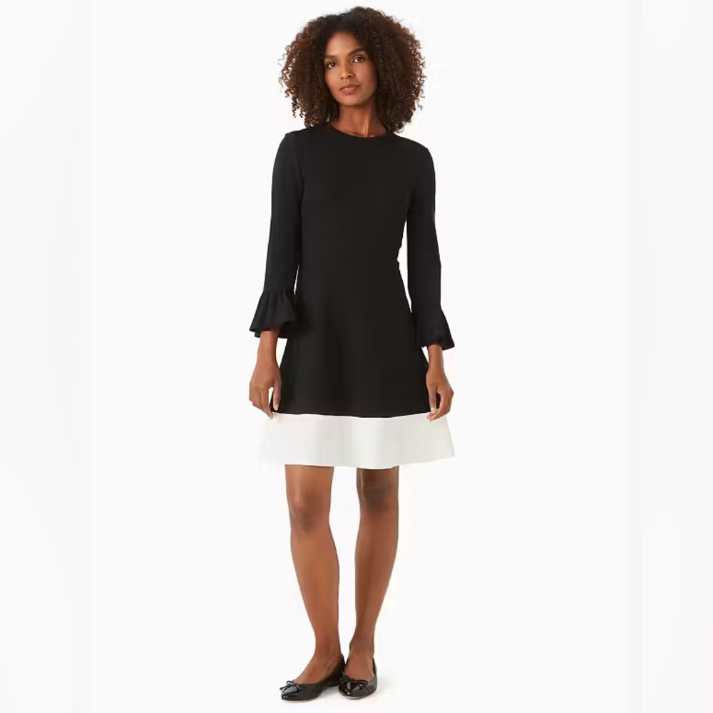 Kate Spade Colorblock Bell Sleeve Ponte Dress